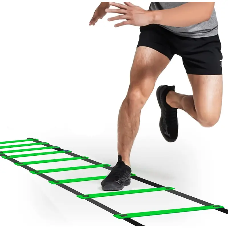 2M Red Agility Ladder: Speed Training Ladder with 4 Adjustable Rungs | Ideal for Soccer & Sports Training