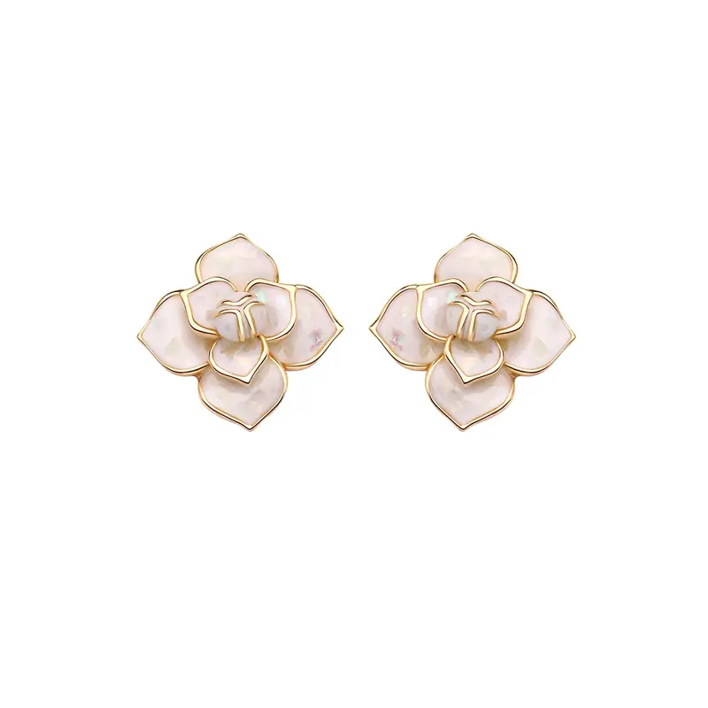 Yellow Chimes Women's Gold Toned Floral Stud Earrings | 1.5cm | Gift for Girls & Women