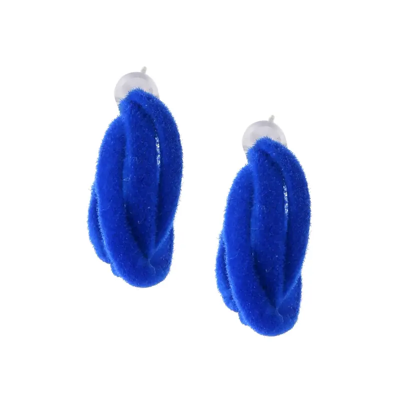 Yellow Chimes Women's Blue Hoop Earrings | Floral Design | 2.5cm