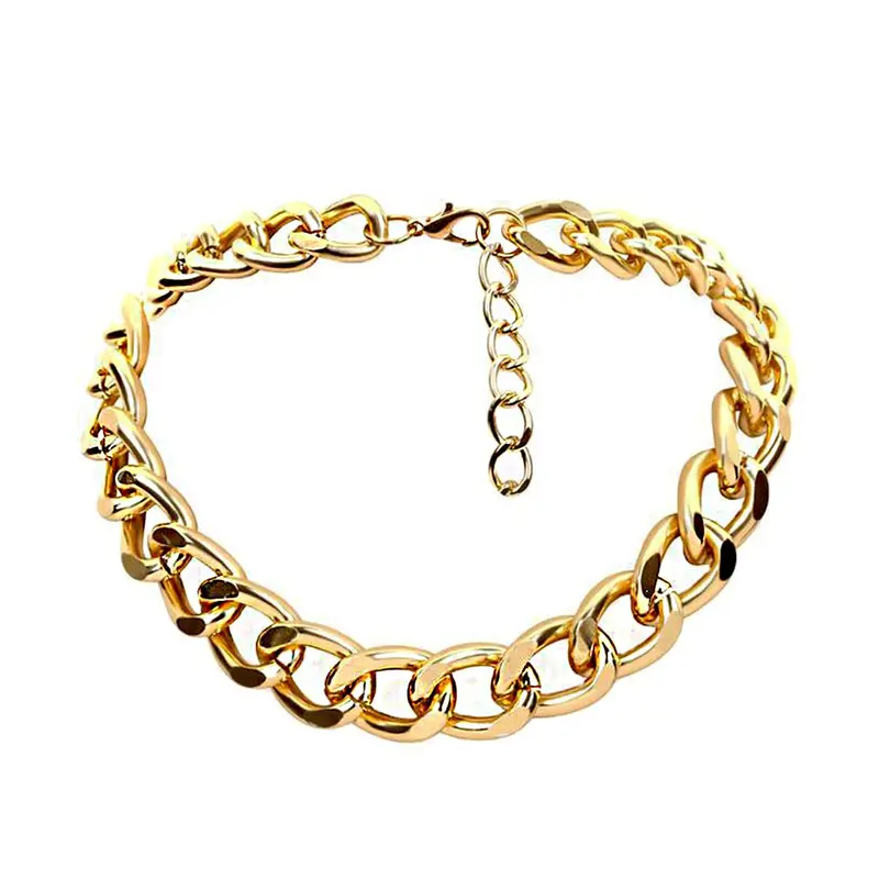 Yellow Chimes: Golden Choker Chain Necklace - Trendy & Elegant | 44CM | Party Accessory