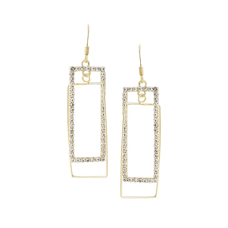 Yellow Chimes: Gold Pearl Dangler Earrings - Geometric Design | 6.9cm | Light Weight | Floral