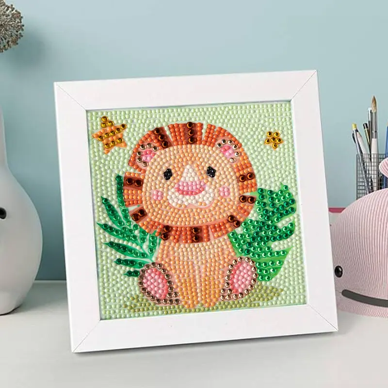 5D Diamond Painting Kit: Cute Baby Lion Art | 18x18cm | Home Decor