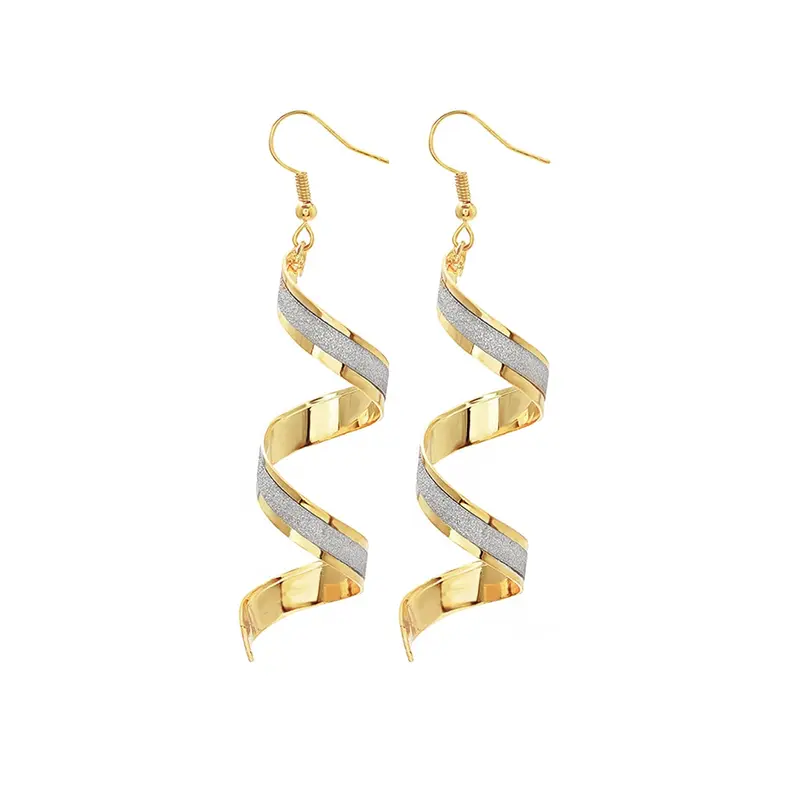 Yellow Chimes Women Gold Long Dangler Earrings | Lightweight & Stylish | Spiral Design