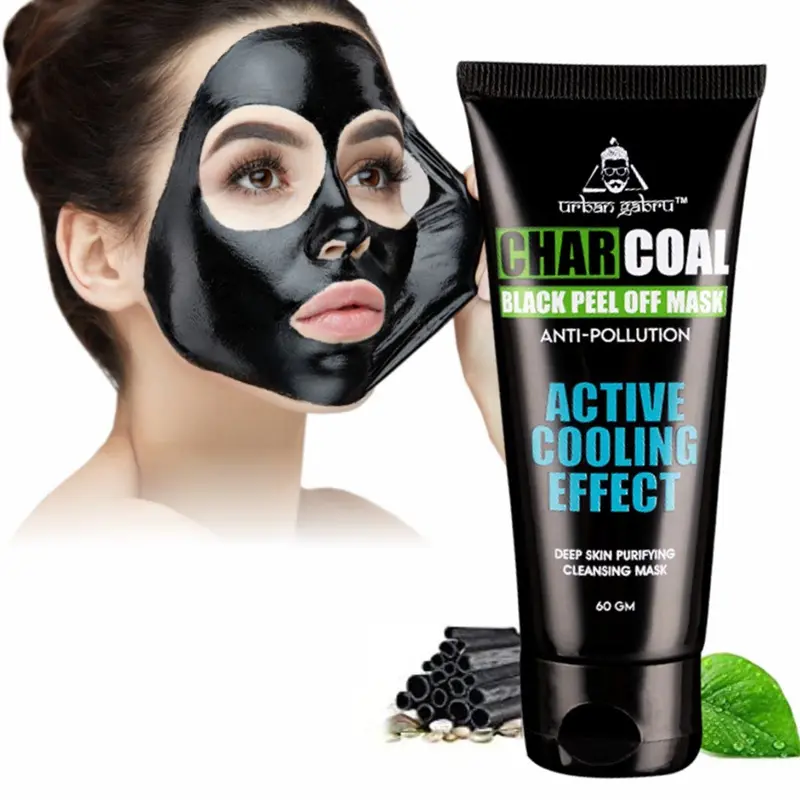 60g Charcoal Peel Off Mask for Men & Women | Active Cooling Effect | Black