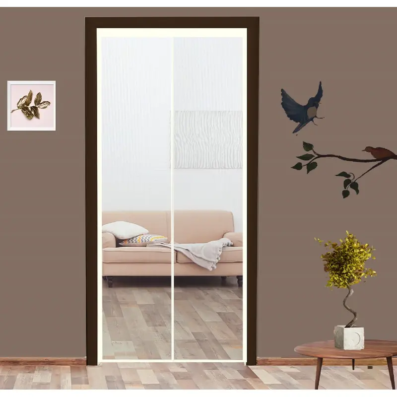 Classic Mosquito Net for Door: Fiberglass Magnetic Curtain | 210X110cm | White