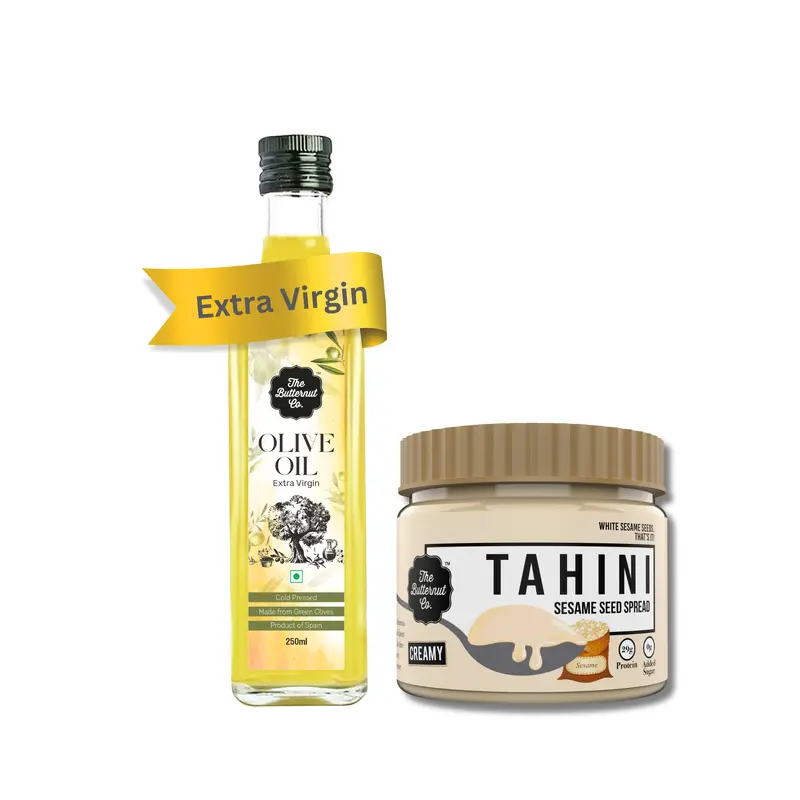 Combo: Extra Virgin Olive Oil 250ml & Tahini 340g - Perfect for Hummus