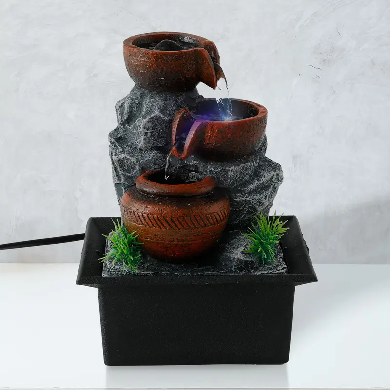 UMAI Polyresin Water Fountain - Relaxing Indoor Decor | Compact Size | Multicolour