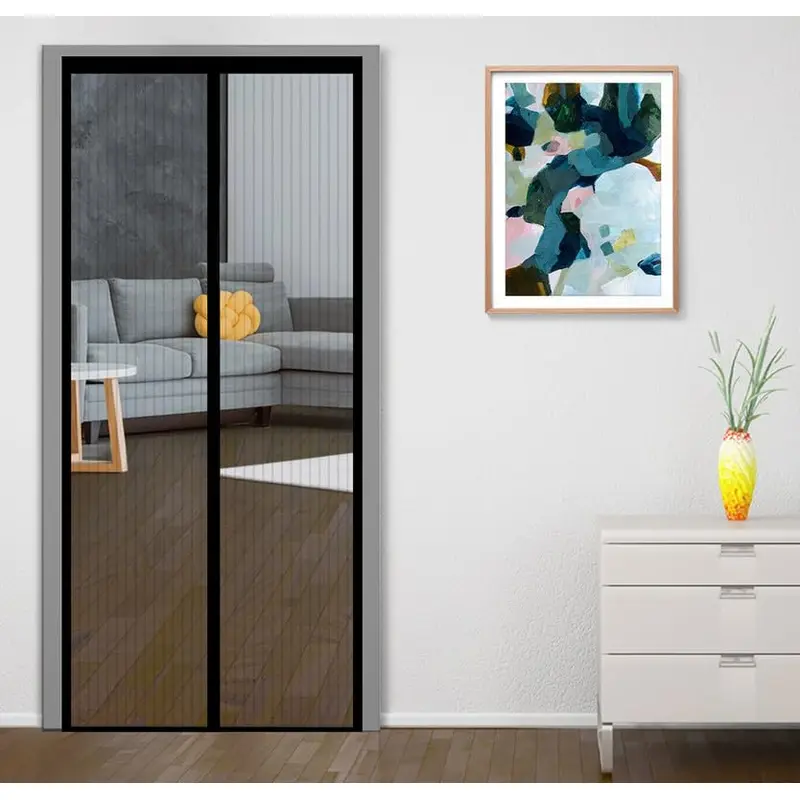 Classic Mosquito Net for Door: Magnetic Insect Screen | 185x80cm | Black
