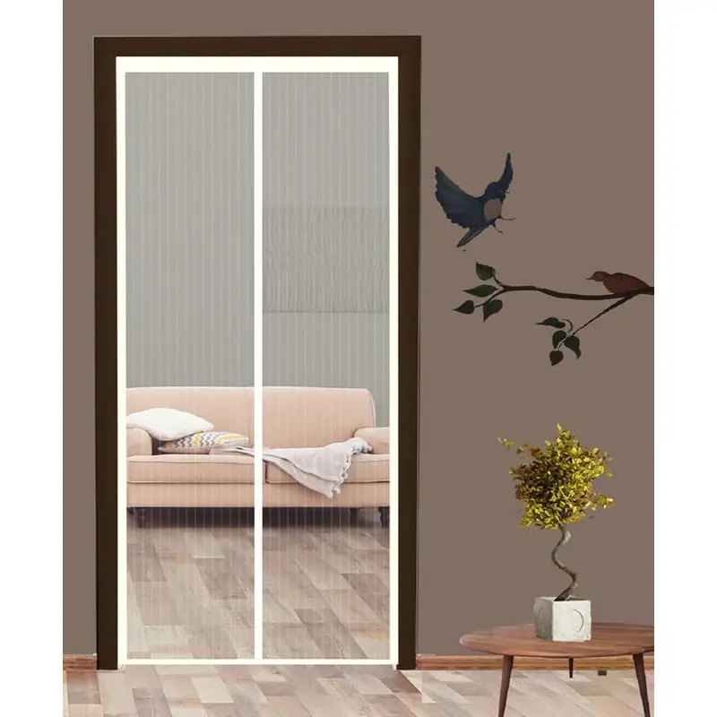 Classic Mosquito Net: Ivory Door Insect Screen | 185x110 cm | Auto Closing