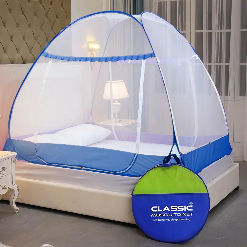 Classic Mosquito Net: King Size Double Bed Foldable Net | Blue