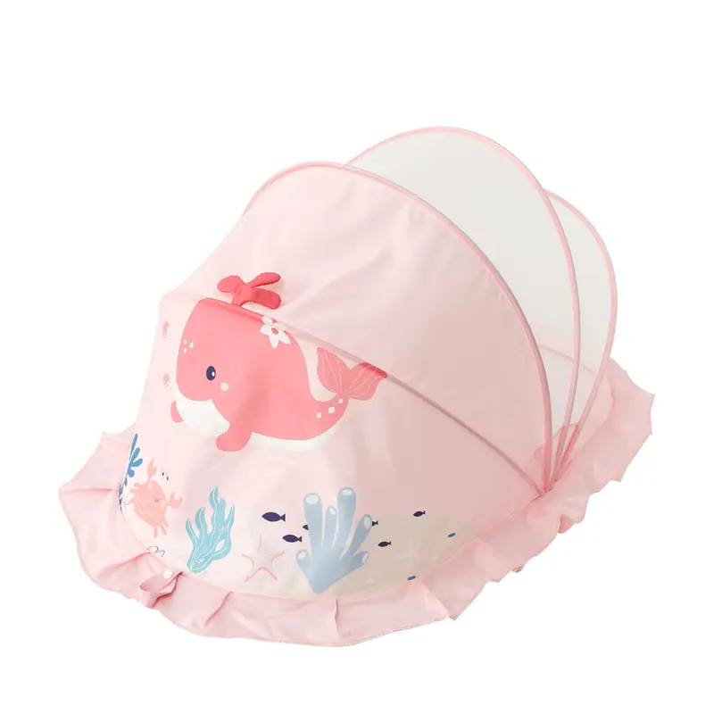 Dolphin Design Baby Mosquito Net - Lightweight, Breathable | 98cm x 55cm x 50cm | Pink