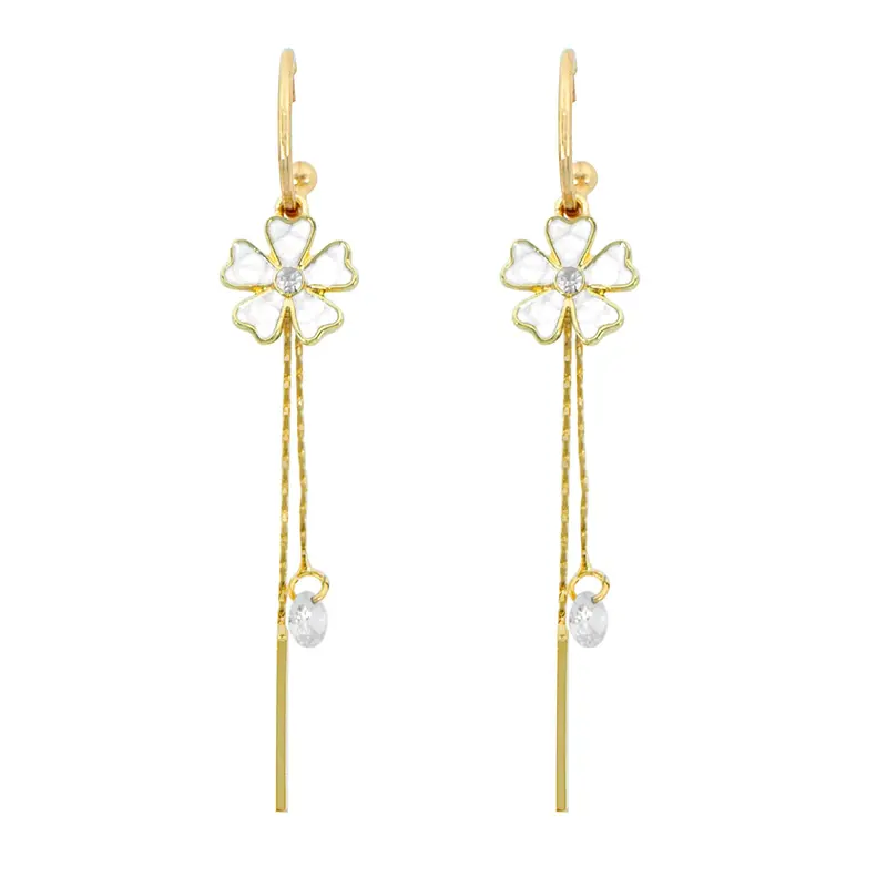 Yellow Chimes: Gold Floral Dangle Earrings for Women | 16.3cm | Perfect Gift
