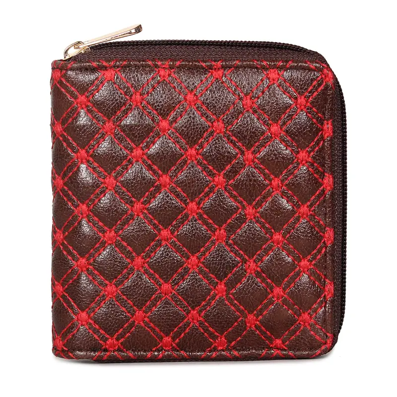 Zia Light Peach: Women's Bi-Fold Zip Around Wallet - Genuine Leather | Slim Design | Multiple Card Slots & Coin Pocket