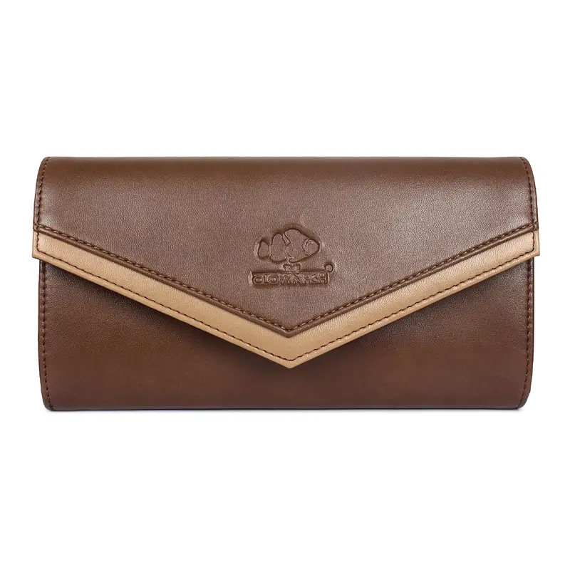 Lucia Brown: Women's Wallet with Multiple Card Slots | Casual Clutch | Faux Leather
