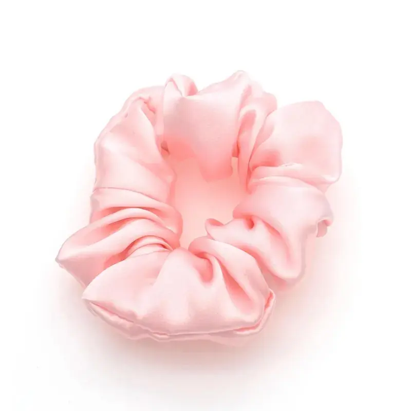 1 Pack: Pink Satin Scrunchie - Anti Hair Breakage | Stylish Hair Band | For Ponytail & Buns