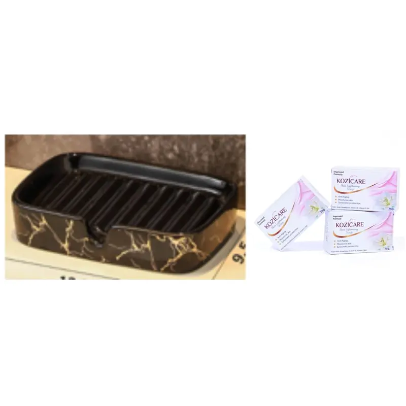 3-Pack: Skin Lightening Soap with Plastic Leaf Holder | 88.75g | Assorted Colors