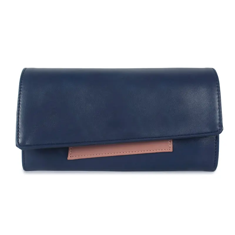 Gracy Navy Blue: Women's Slim Wallet with Multiple Card Slots | 22cm | Casual Style