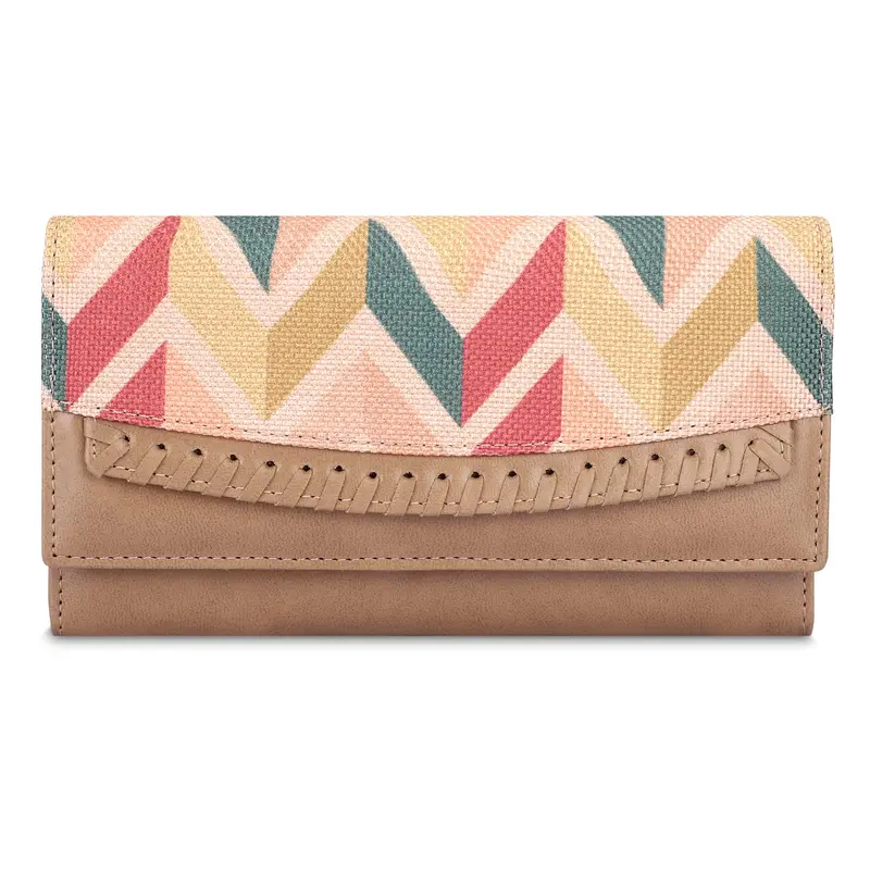 Ladyluxe Womens Wallet: Stylish Cream-Wave Clutch | 21x3x11.5 cm | 6 Card Slots