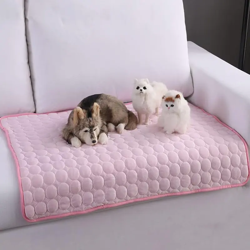 ZQCJ001P-S Small Rectangular Dog & Cat Bed - Self-Cooling | Pink