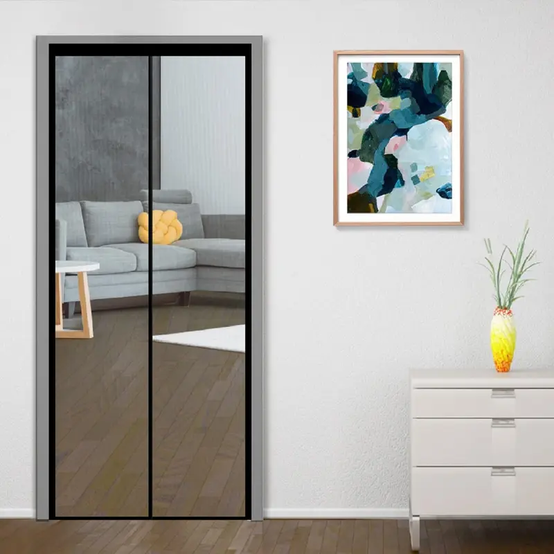 Classic Door Mosquito Net: Fiberglass Magnetic Curtain | 195x80cm | Black