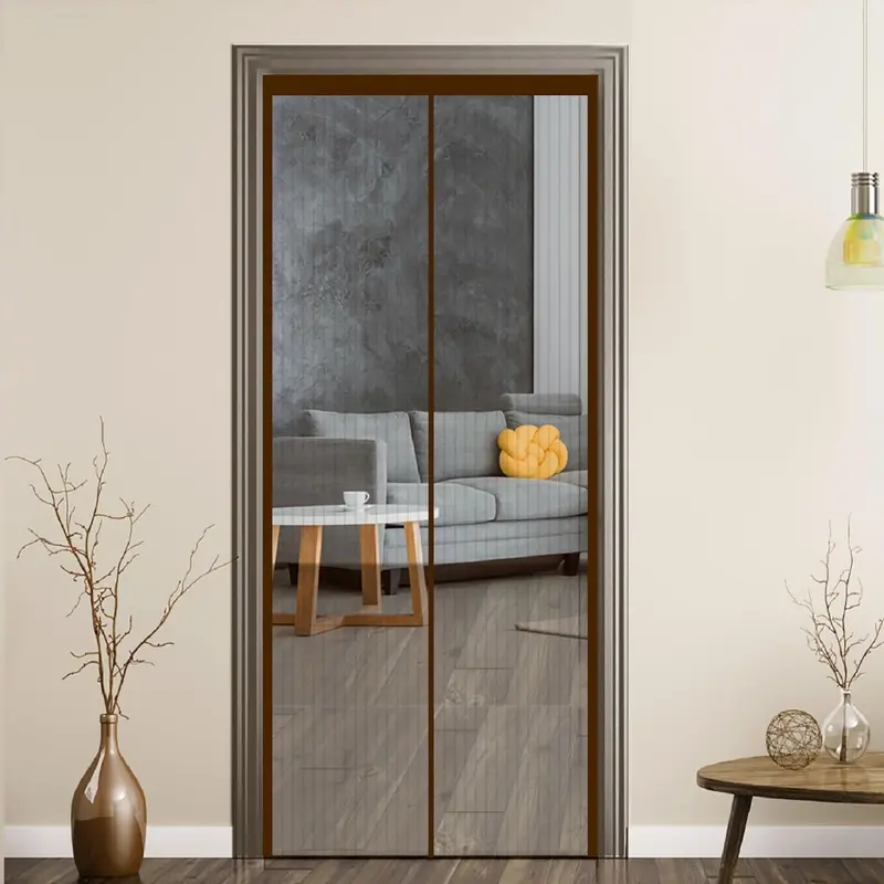 Classic Mosquito Net 210x90cm: Magnetic Curtain for Doors | Brown