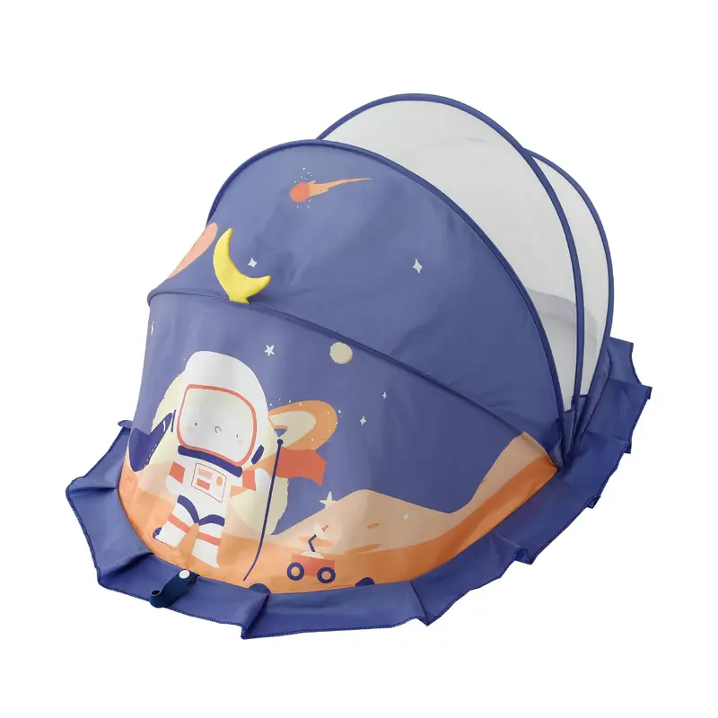 Classic Mosquito Net for Baby: Astronaut Print Bottomless Net | 98cm x 55cm x 50cm | Blue