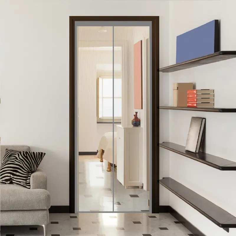 Classic Mosquito Net for Door: Fiberglass Magnetic Insect Screen | 185x75cm | Grey