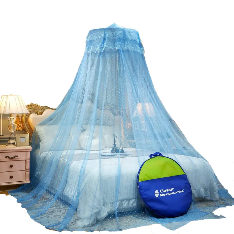 Classic Mosquito Net: King Size Hanging Blue Polyester Protection