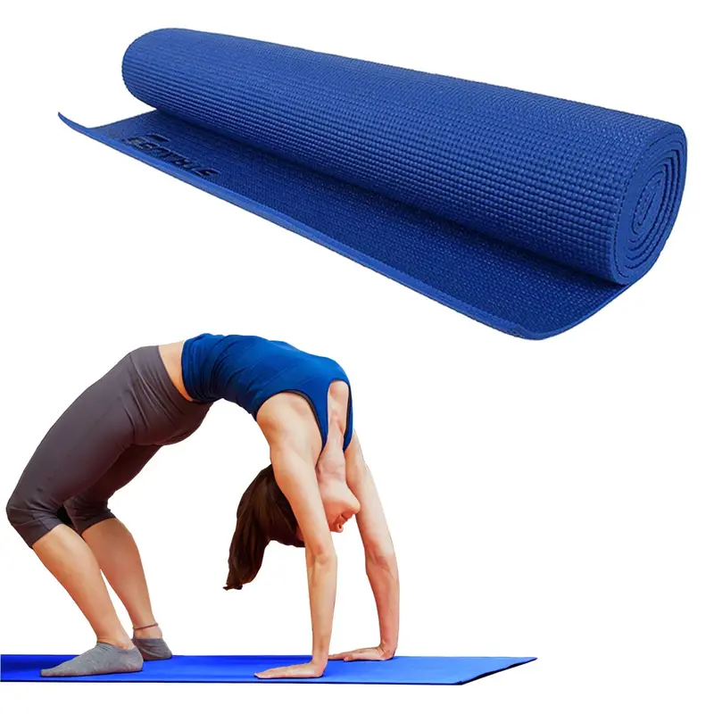 4 mm Yoga Mat: Premium Non-Slip Blue Exercise Mat | 68" x 24" | PVC