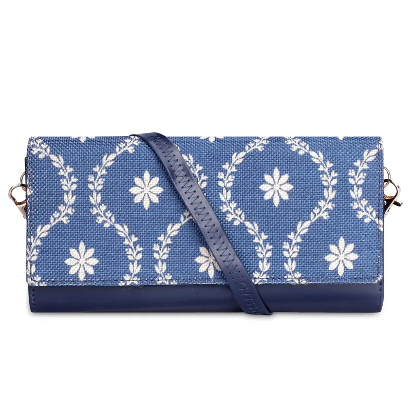 Jolene Womens Wallet: Royal Blue Vegan Leather Purse with Card Slots