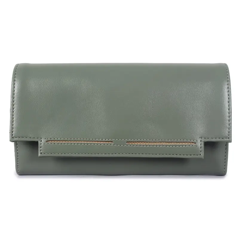 Laura Olive Green: Women's Clutch with Multiple Card Slots | 20cm x 3cm x 11cm | Casual Style