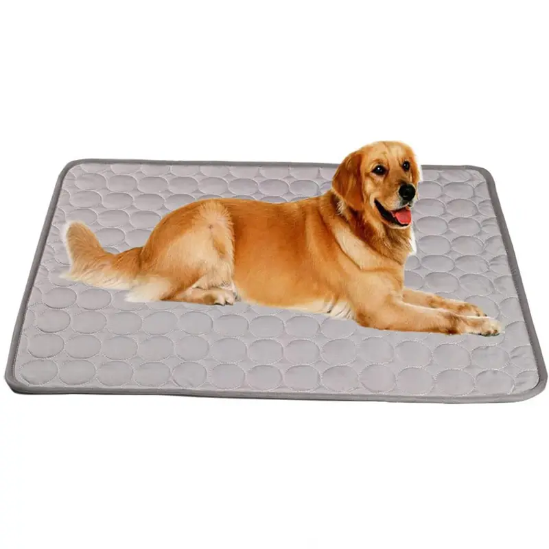 ZQCJ001G-S Small Grey Rectangular Dog Bed - Premium Cooling Pad
