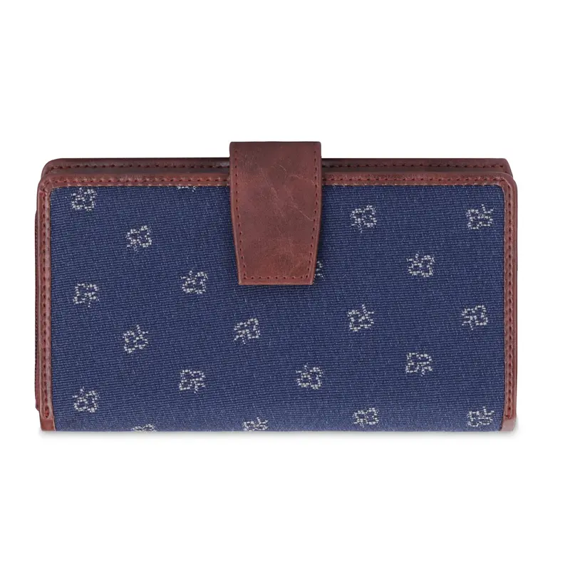 Filipia Women's Wallet - Stylish Vegan Leather Clutch | Blue Spade