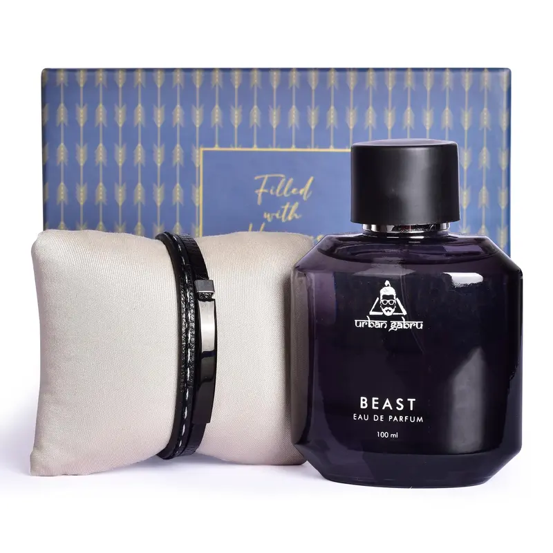 Scented Allure Gift Set: Men's Perfume & Bracelet | 100ml | Multicolor