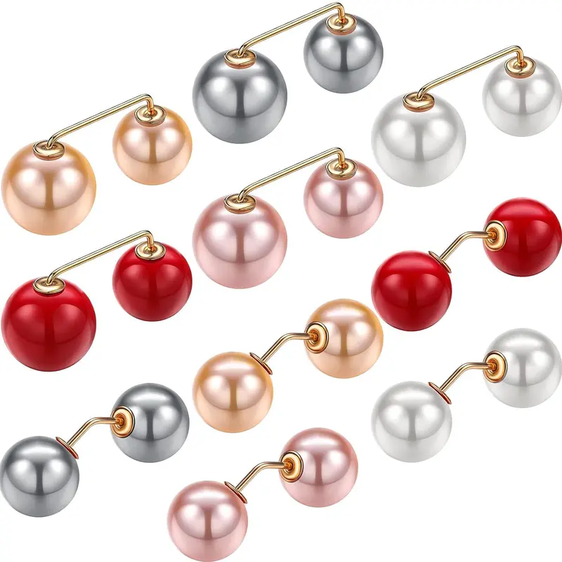 10 Pcs Pearl Brooch Pins - Elegant Accessories for Clothing | Multicolor | Brooches and Pins