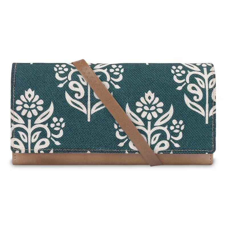 Jolene Light Green: Women's Printed Vegan Leather Wallet | Slim Design | Casual