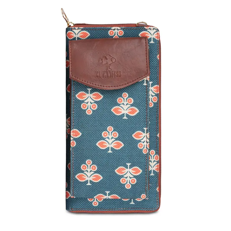 Fashionista Womens Wallet: Slim Persian Green Handicraft Sling Bag | Smart Design