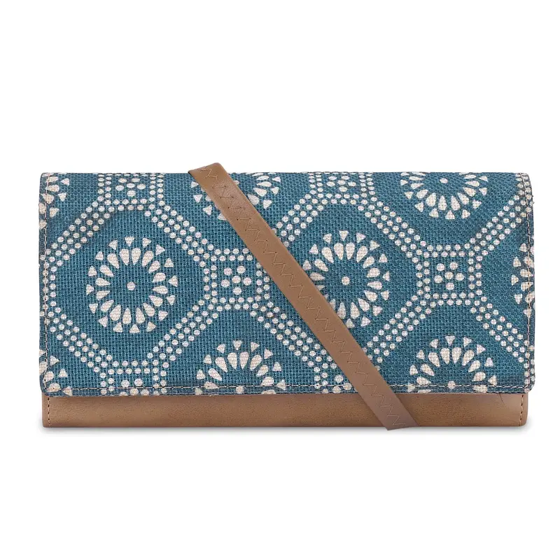Jolene Blue Slim Womens Wallet - Chic Design with Multiple Compartments | Faux Leather