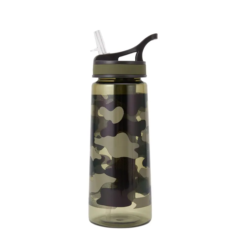 650 ML Leakproof Plastic Sipper Bottle - Flip-Top Spout & Straw | BPA-Free, Lightweight, Ideal for Gym & Travel