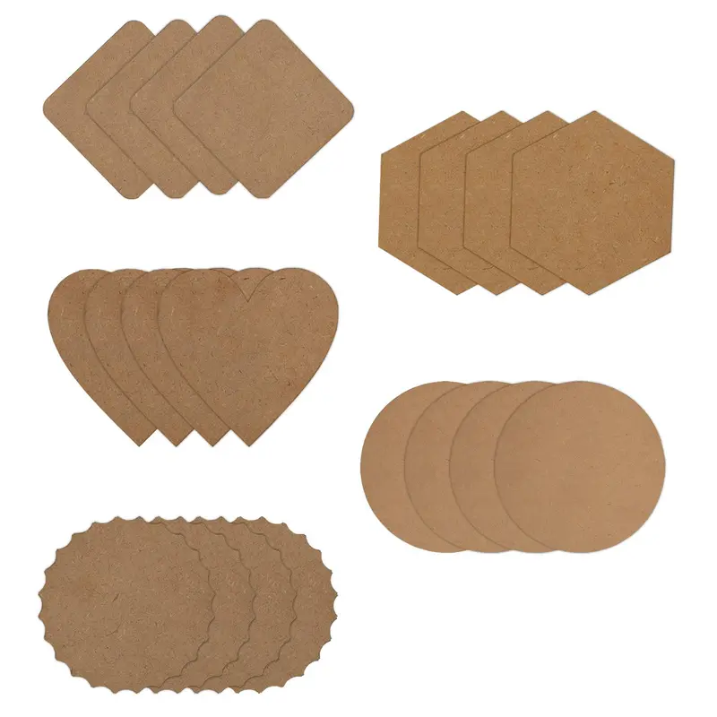 20 Pieces: MDF Art Boards - Versatile DIY Cutouts | 5x5 Inch | Round | Brown
