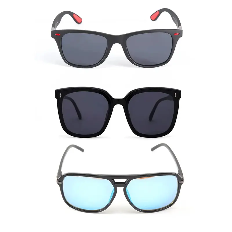 Wayfarer Sunglasses - 100% UV Protection, Anti-Glare | Lightweight & Stylish | Medium | Black Lenses