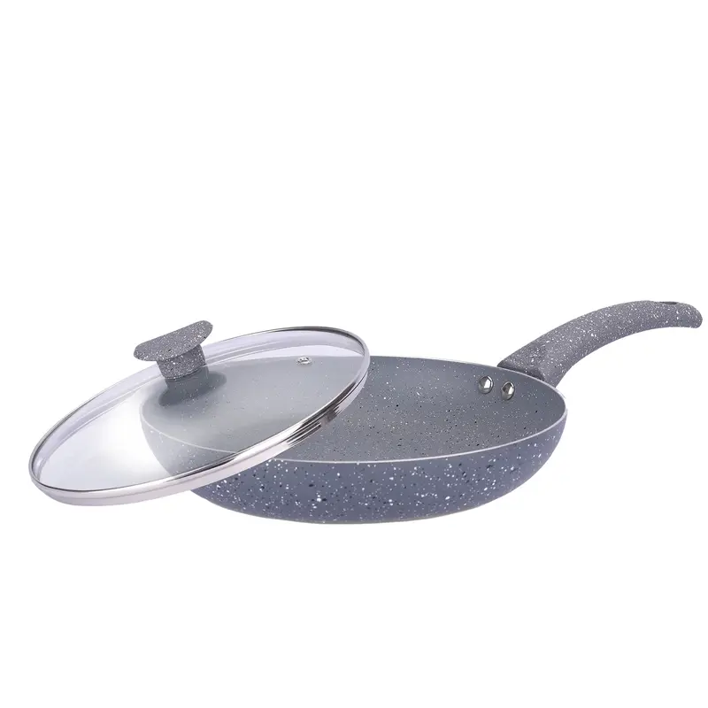 24cm Non Stick Fry Pan: Lightweight Aluminium Cookware | Grey