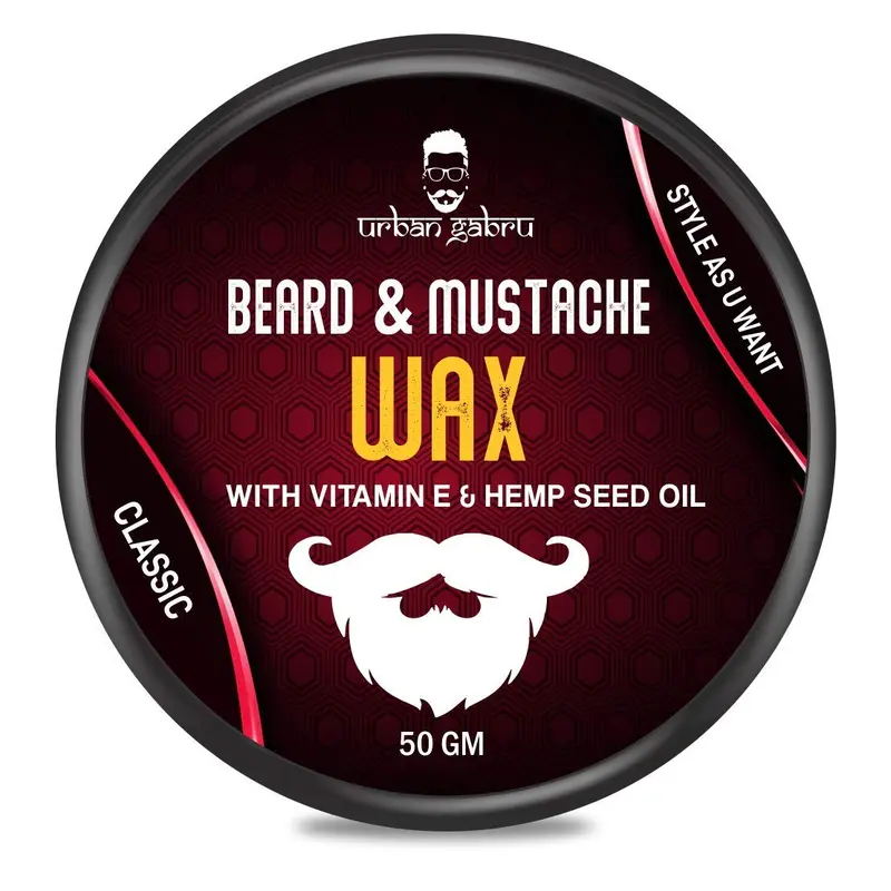 50g UrbanGabru Beard Wax - Strong Hold, Nourishing & Moisturizing | Off-white | Citrus Scent
