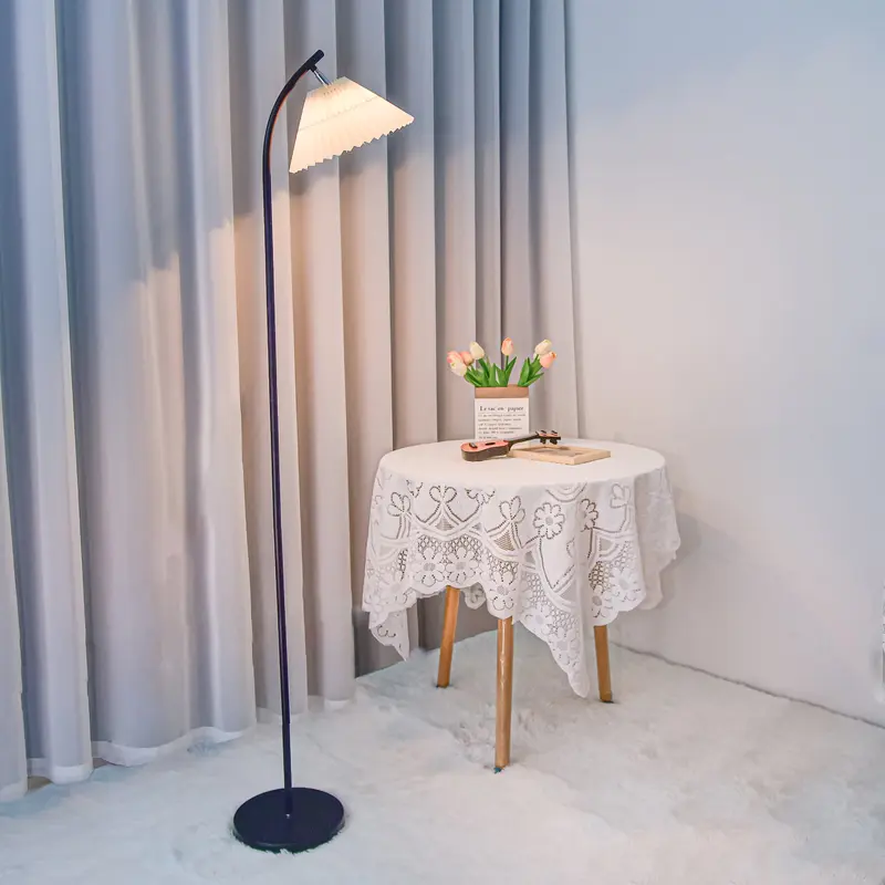 160 cm Color Changing Floor Lamp - Elegant Fabric Shade | White | For Living Room & Bedroom