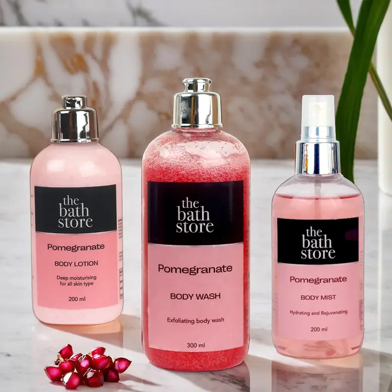 Combo: Pomegranate Body Lotion, Wash & Mist | Hydrating | 200ml & 300ml
