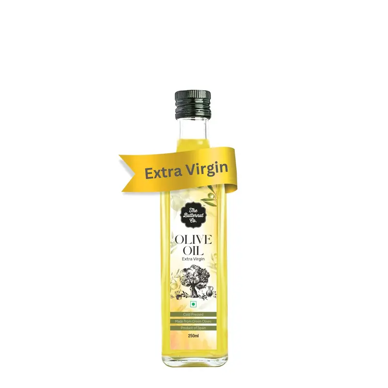 The Butternut Co. Cold Pressed Extra Virgin Olive Oil, Premium Cooking Oil, Perfect for Frying, Dressing, Garnishing & Drizzling on Salads, Good for Digestion and Heart, Daily Use, 250ml (Pack of 1)