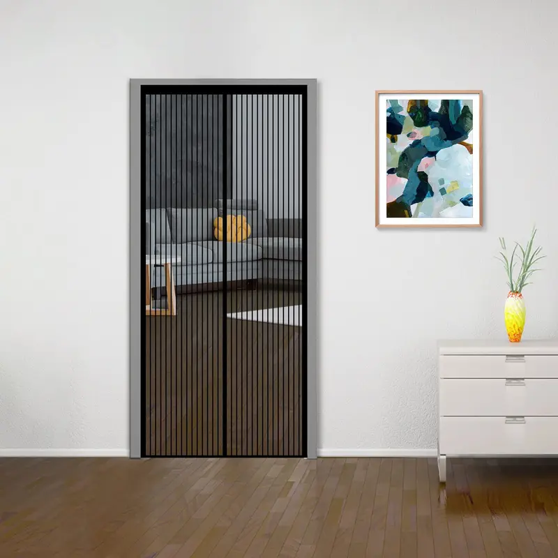 Classic Mosquito Net 200X85cm: Polyester Magnetic Curtain | Black