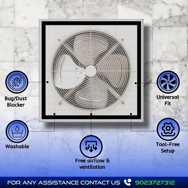 Classic Mosquito Net: Pre-Stitched Fiberglass for Exhaust Fan & Windows | 40X60 cm | Cream