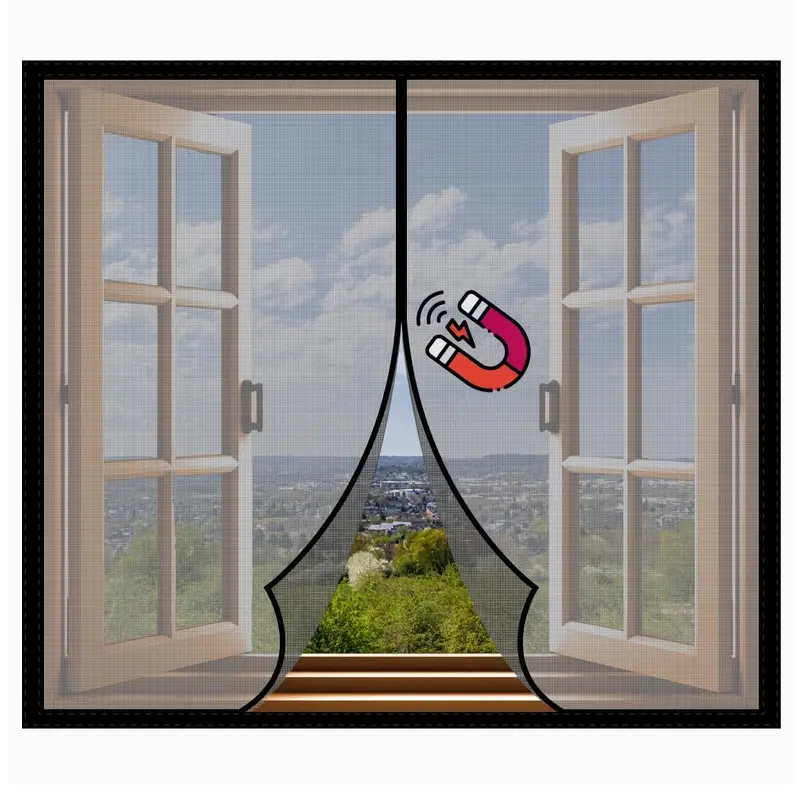 Classic Mosquito Net: Window Mosquito Net with Magnetic Closure | 120x150cm | Brown